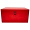 RED Unfinished Wood Classic Box with Hinged Lid for Arts, Crafts, Hobbies, and Home Storage - 10.62" x 7.87" x 5.51" in Inches